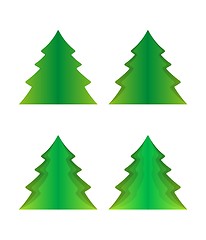 Image showing four green trees
