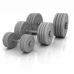 Image showing Fitness dumbbells