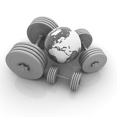 Image showing dumbbells and earth