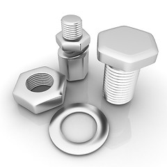 Image showing bolts with a nuts and washers