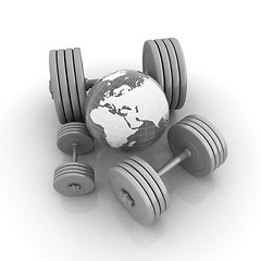 Image showing dumbbells and earth