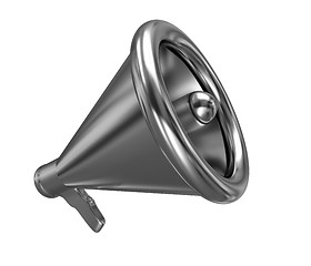 Image showing Gold loudspeaker as announcement icon. Illustration on white