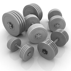 Image showing Fitness dumbbells