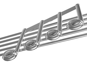 Image showing 3D music note on staves