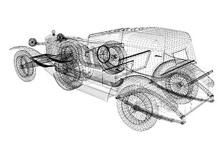 Image showing 3d model retro car