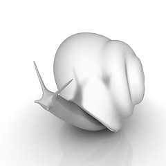 Image showing 3d fantasy animal, snail on white background 