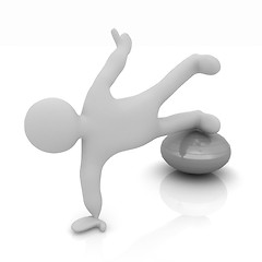 Image showing 3d man exercising position on fitness ball. My biggest pilates s