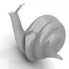 Image showing 3d fantasy animal, snail on white background 