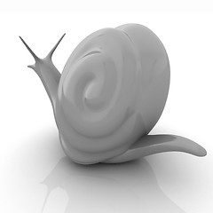 Image showing 3d fantasy animal, snail on white background 