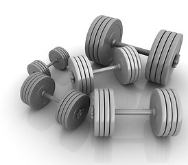 Image showing Fitness dumbbells