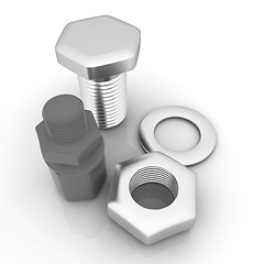 Image showing bolts with a nuts and washers