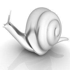 Image showing 3d fantasy animal, snail on white background 