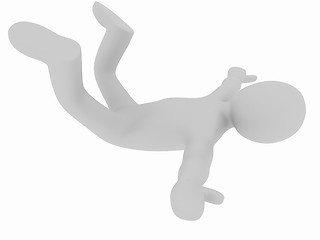 Image showing Flying 3d man on white background