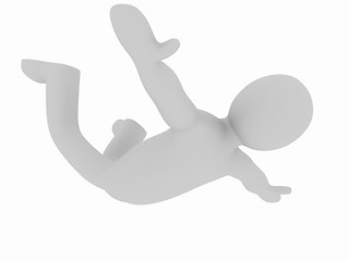 Image showing Flying 3d man on white background