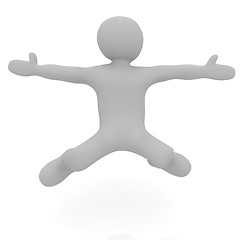 Image showing falling 3d man on white background