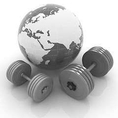 Image showing dumbbells and earth