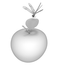 Image showing Dragonfly on apple