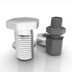 Image showing bolts with a nuts and washers