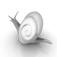 Image showing 3d fantasy animal, snail on white background 