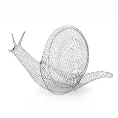 Image showing 3d fantasy animal, snail on white background 