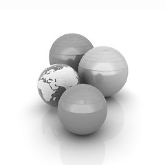 Image showing Pilates fitness ball and earth