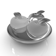 Image showing Glass apple on a plate