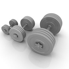 Image showing Fitness dumbbells