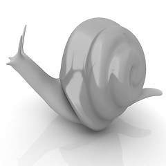 Image showing 3d fantasy animal, snail on white background 