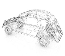 Image showing 3d model retro car