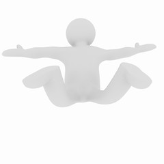 Image showing Flying 3d man on white background