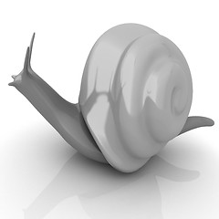 Image showing 3d fantasy animal, snail on white background 