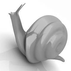 Image showing 3d fantasy animal, snail on white background 