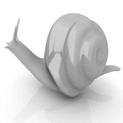 Image showing 3d fantasy animal, snail on white background 