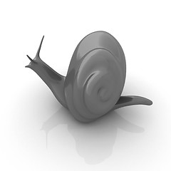 Image showing 3d fantasy animal, snail on white background 