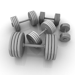 Image showing Fitness dumbbells