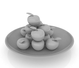 Image showing apples in a plate on white