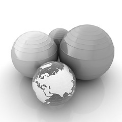 Image showing Pilates fitness ball and earth