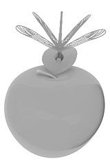 Image showing Dragonfly on apple