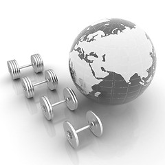 Image showing dumbbells and earth