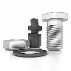 Image showing bolts with a nuts and washers