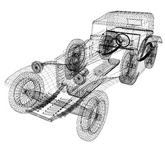 Image showing 3d model retro car