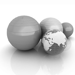 Image showing Pilates fitness ball and earth