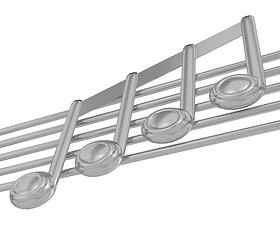 Image showing 3D music note on staves