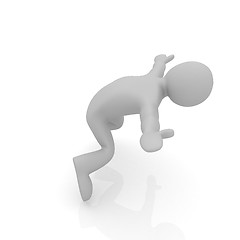 Image showing falling 3d man on white background