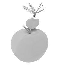 Image showing Dragonfly on apple