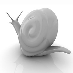 Image showing 3d fantasy animal, snail on white background 