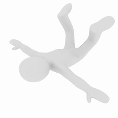 Image showing Flying 3d man on white background