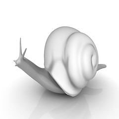 Image showing 3d fantasy animal, snail on white background 