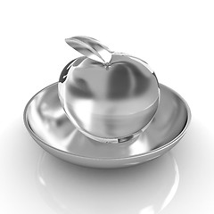 Image showing Glass apple on a plate