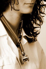 Image showing Portrait of a young doctor with stethoscope.